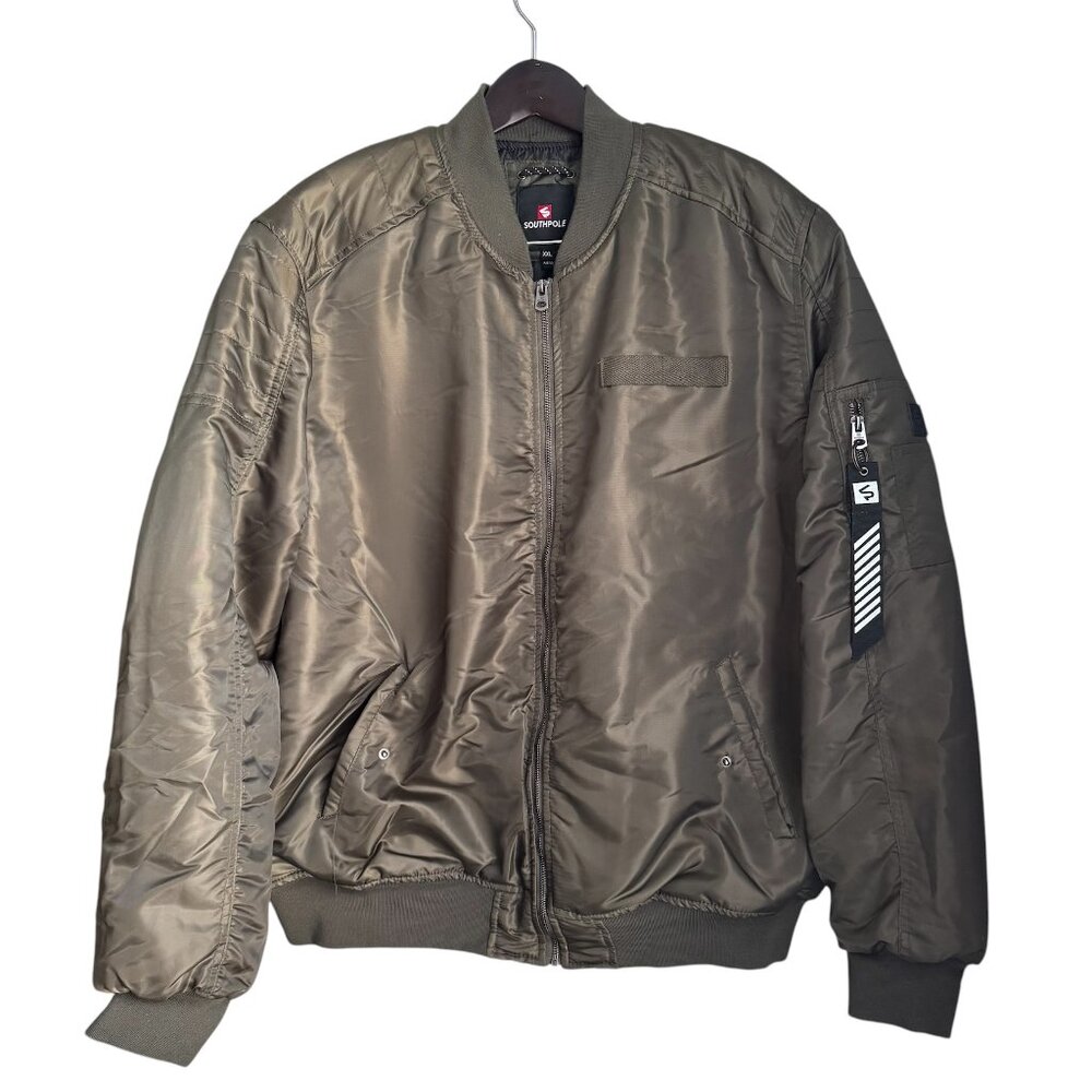 Olive Green South Pole XXL Men's Classic Bomber Jacket